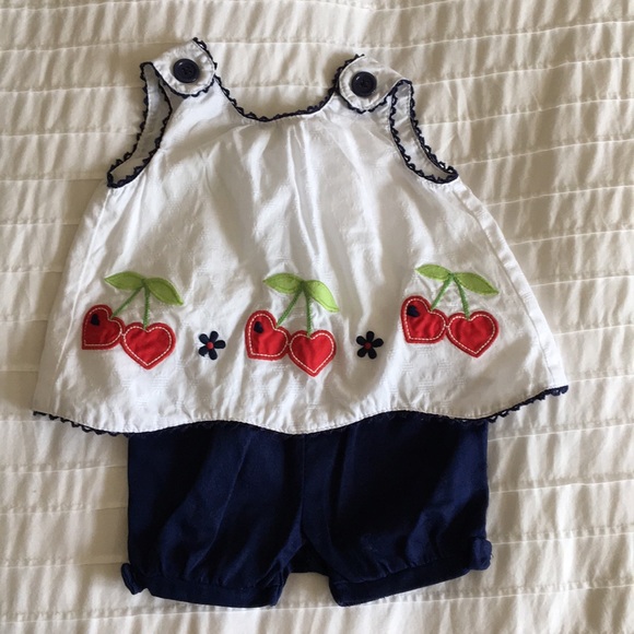 Hartstrings Other - Hartstrings baby girl cherry outfit bundle